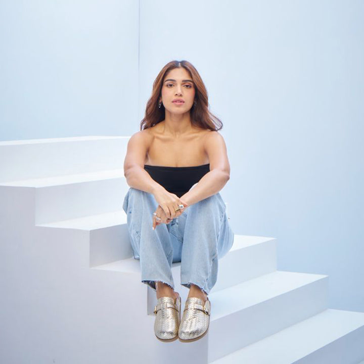 ViviBlu Gold Leather Mules