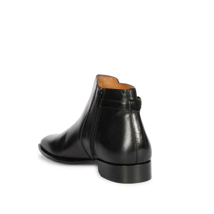 Saint Roger Black Leather Ankle Boot