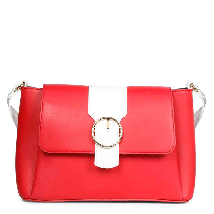 Favore Womens Red Leather Sling Bag