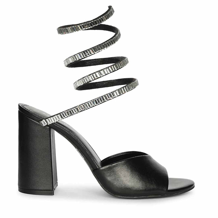Saint Colette Black Strappy Block Heels