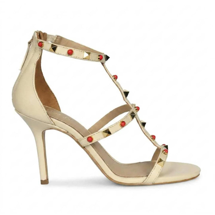 Saint Juniper Studded Off-White Leather Stilettos