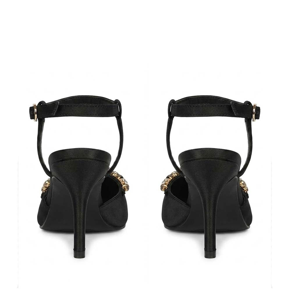 Saint Petra Studded Black Leather Pumps