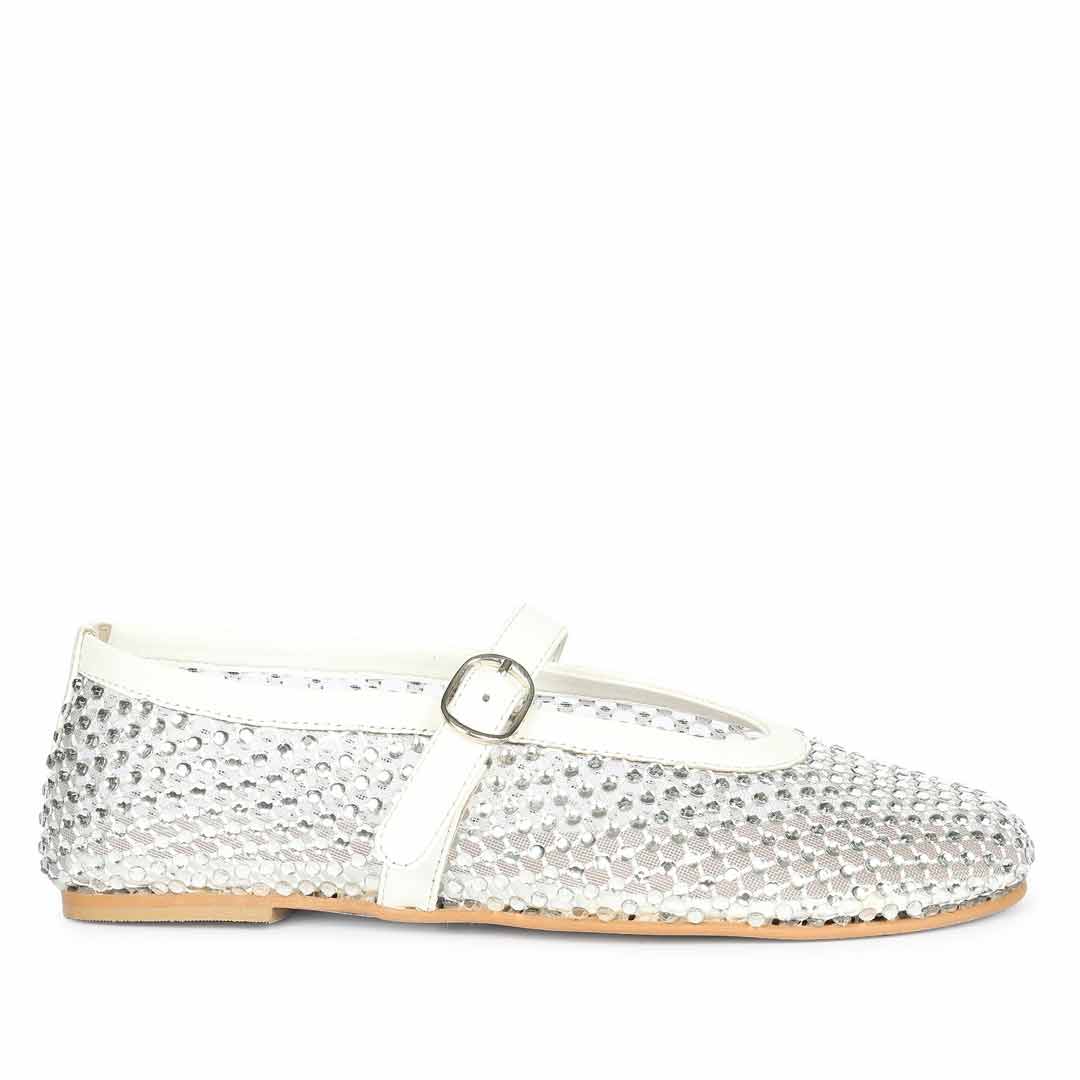Saint Silver Leather Flat