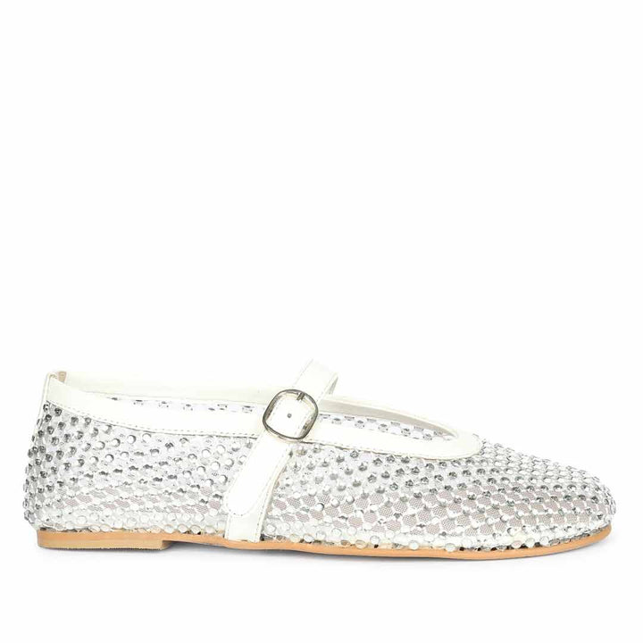 Saint Silver Leather Flat