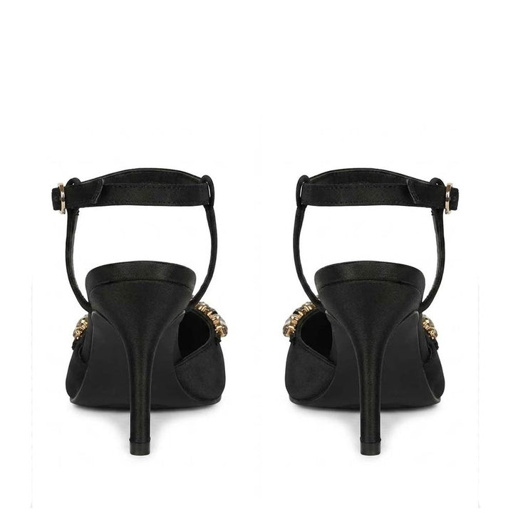 Saint Josie Black Snake Print Leather Pumps
