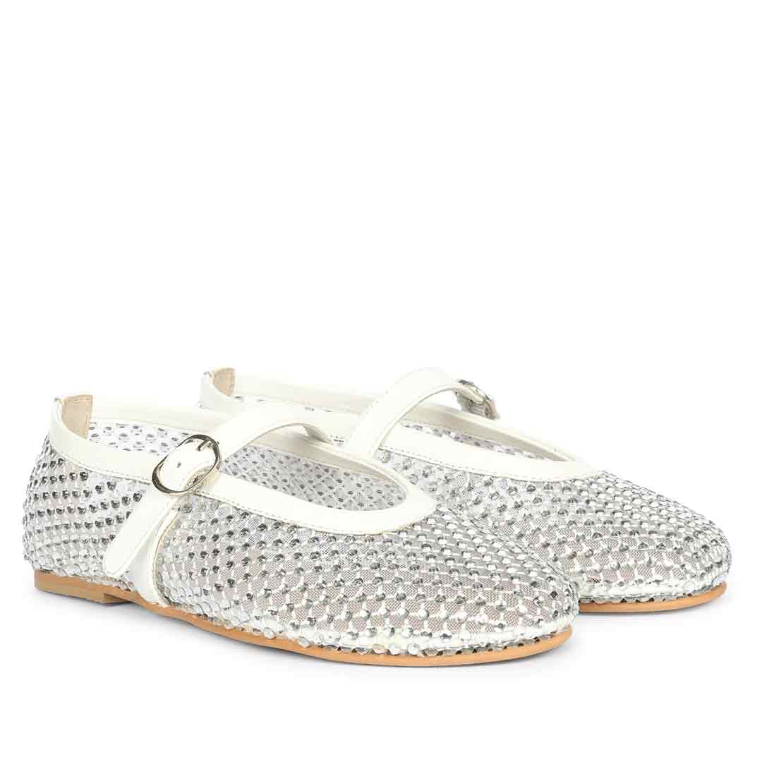 Saint Silver Leather Flat