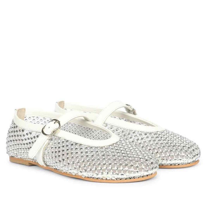 Saint Silver Leather Flat