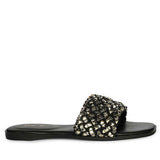 Saint Tara Glow Mesh Black Leather Flats