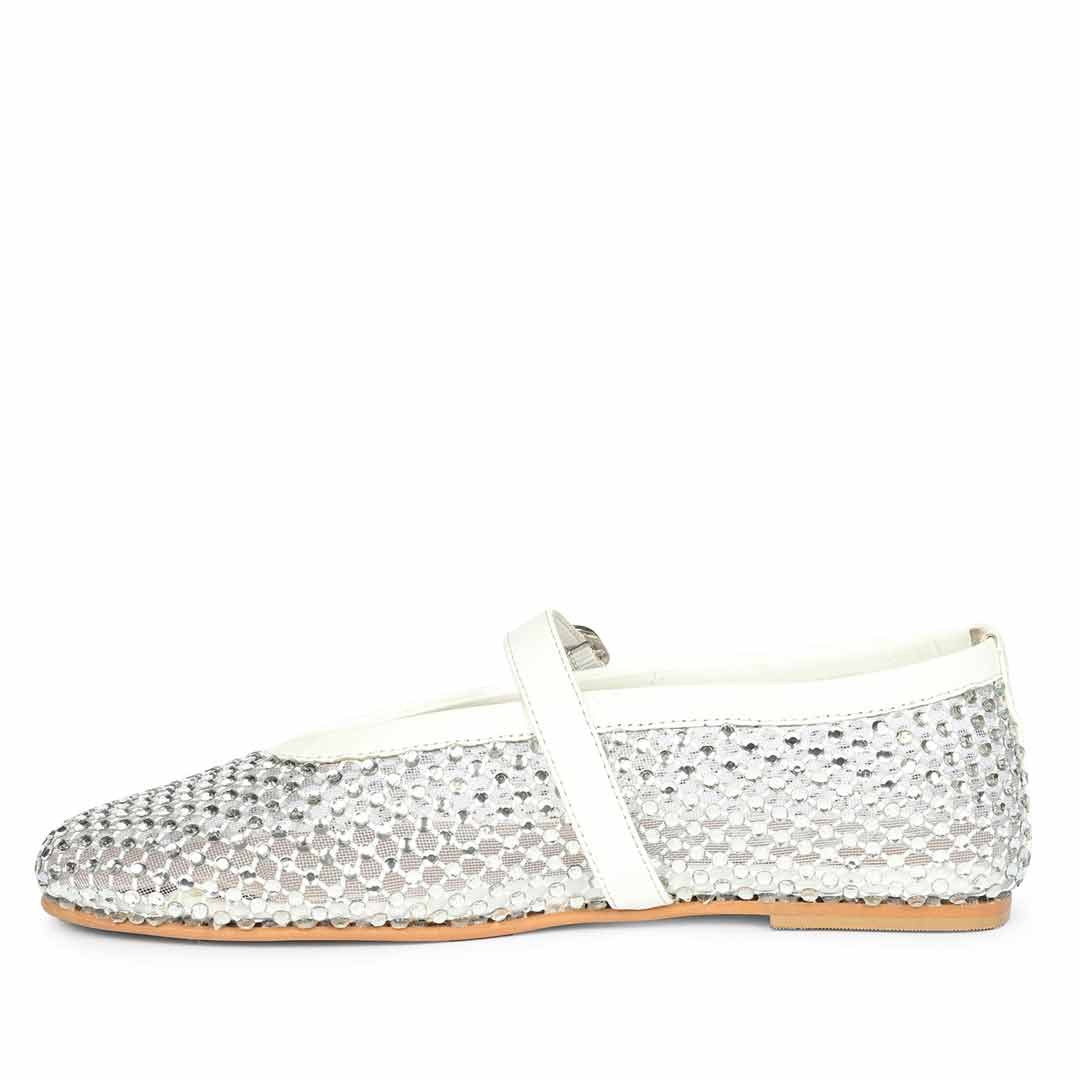 Saint Silver Leather Flat