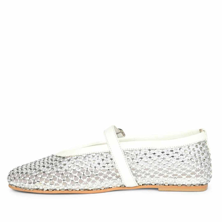 Saint Silver Leather Flat
