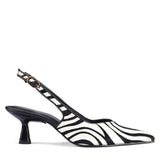 Saint Elara Zebra-Print Slingback Leather Pumps