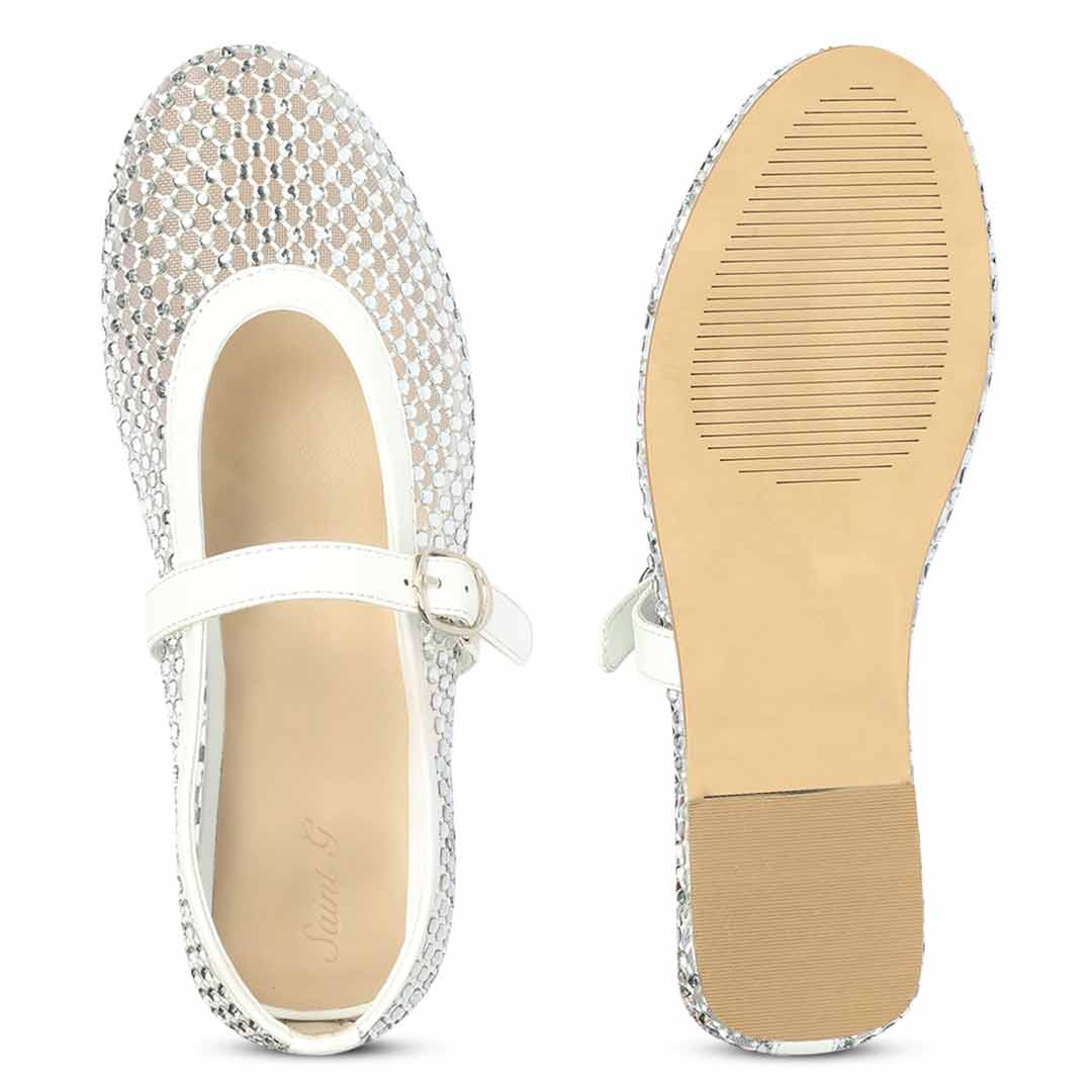 Saint Silver Leather Flat