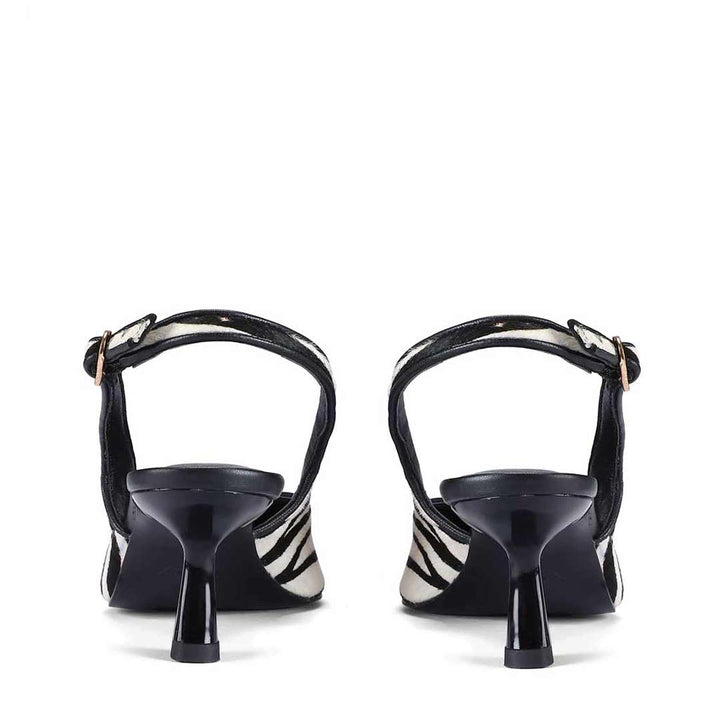 Saint Elara Zebra-Print Slingback Leather Pumps