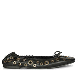 Saint Rovella Black Eyelet Ballet Flats