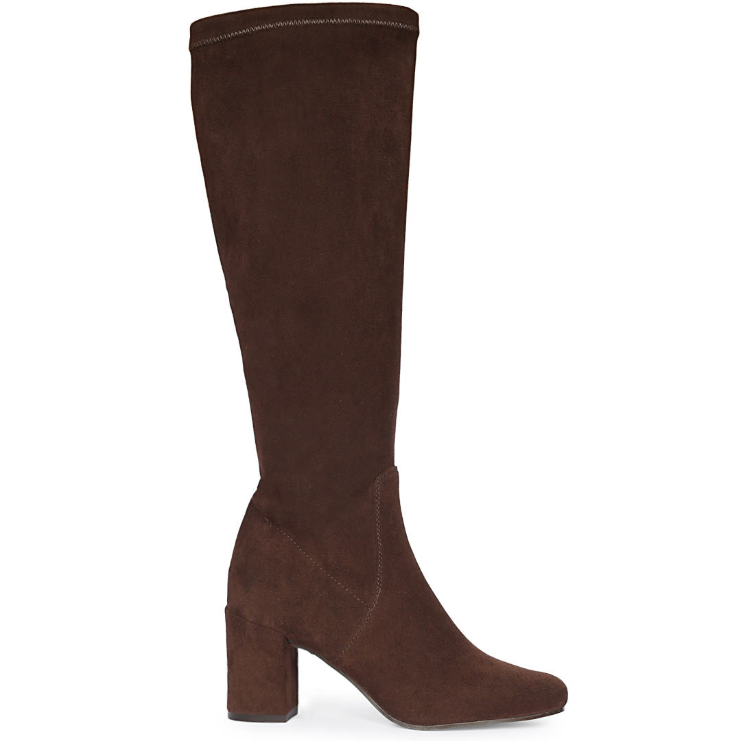 Saint Annie Brown Stretch Suede Long Boots