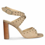 Saint Maren Studded Taupe Suede Leather Heels