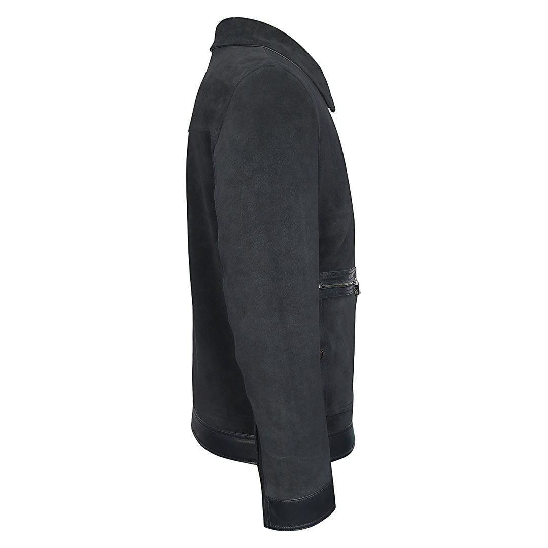 Saint Navy Leather Men's Jacket