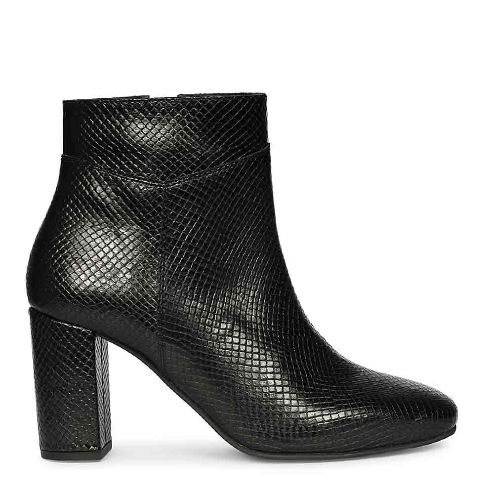 Saint Amara Black Snake Embossed Leather Ankle Boots