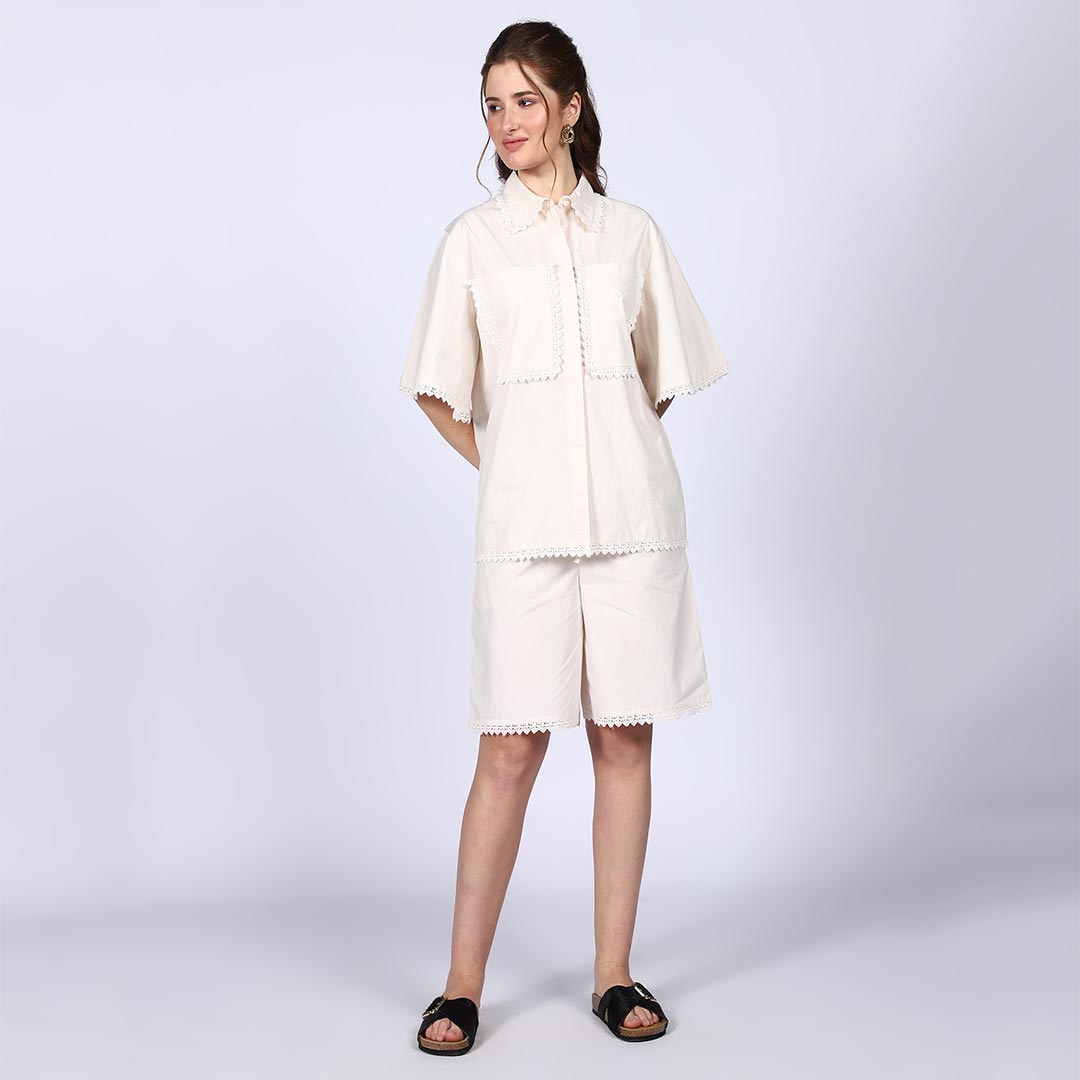 Saint Aurora Ivory Cotton Poplin Co-ord Set