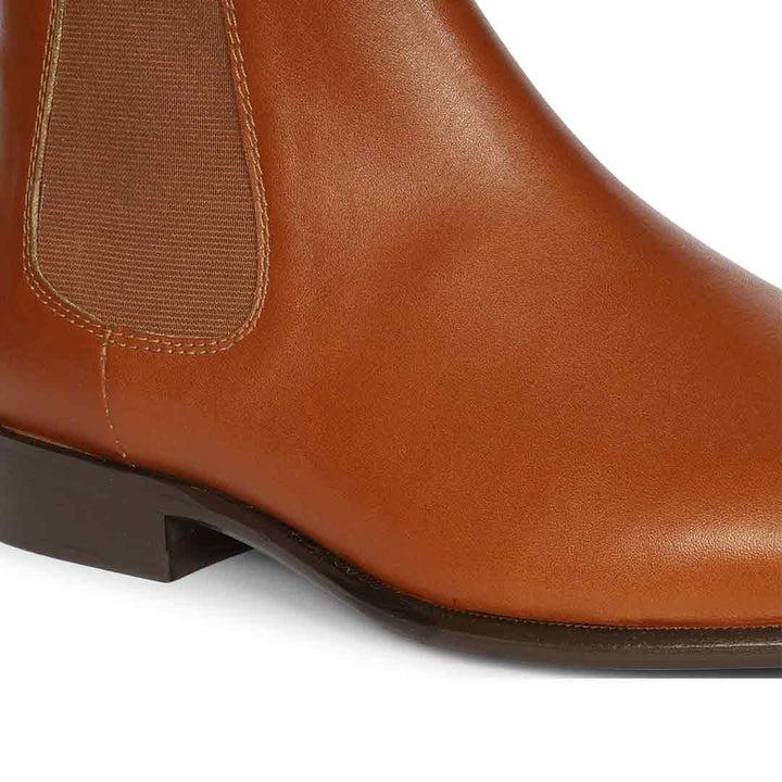 Saint Lucien Tan Leather Chelsea Boots