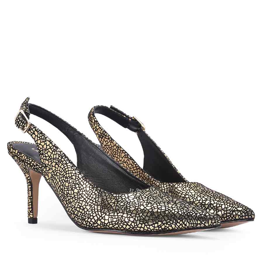 Saint Callie Metallic Gold Leather Pumps