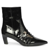 Saint Chloé Black Print Leather Kitten Heel Ankle Boots
