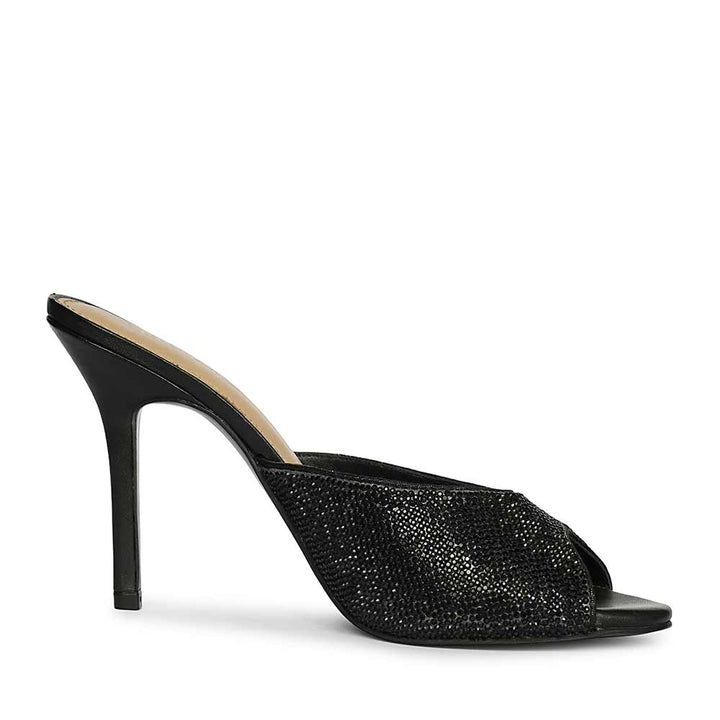 Saint Estrella Black Crystal Stiletto Heels