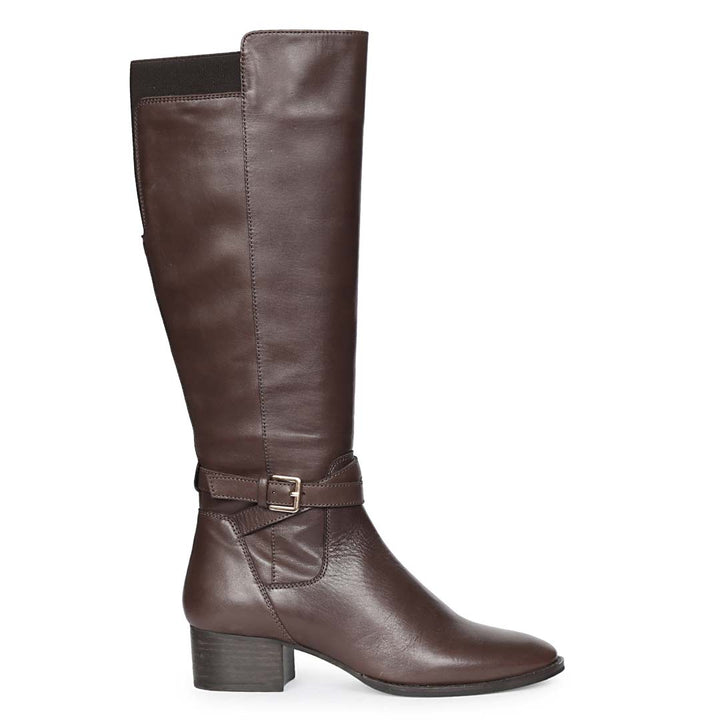 Saint Brown Leather Lace Up Long Boots