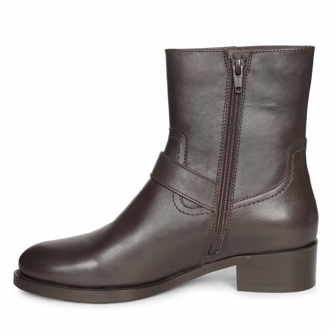 Saint Marina Brown Leather High Ankle Boots