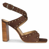 Saint Maren Studded Brown Suede Leather Heels