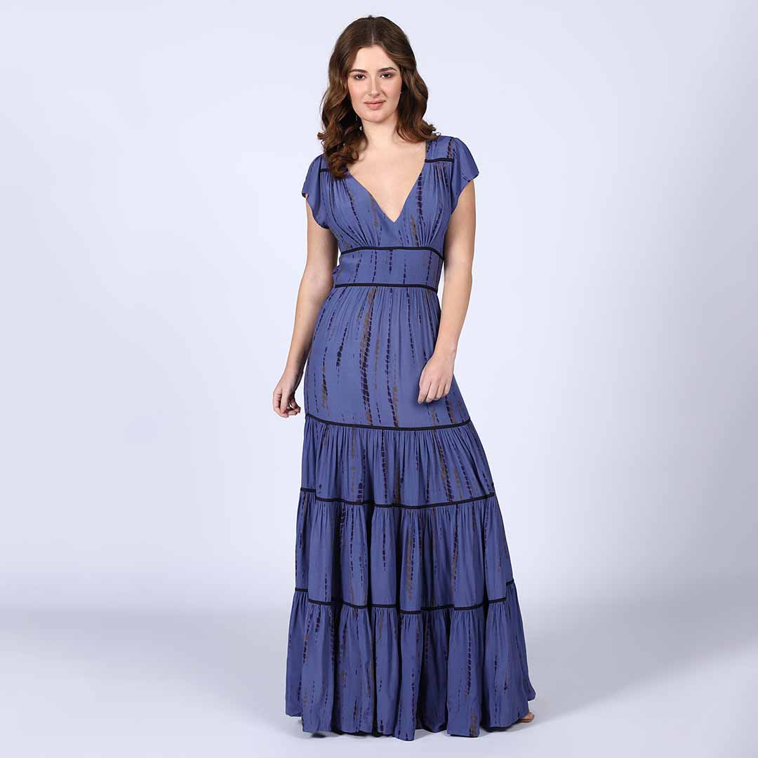 Saint Anastasia Tiered Viscose Maxi Dress