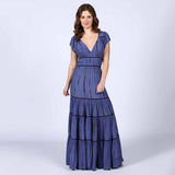 Saint Anastasia Tiered Viscose Maxi Dress