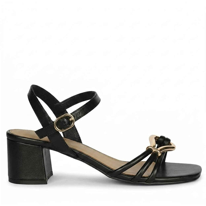Saint Oryn Black Knot Trim Block Heels
