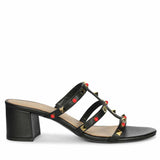 Saint Cressie Studded Black Leather Block Heels