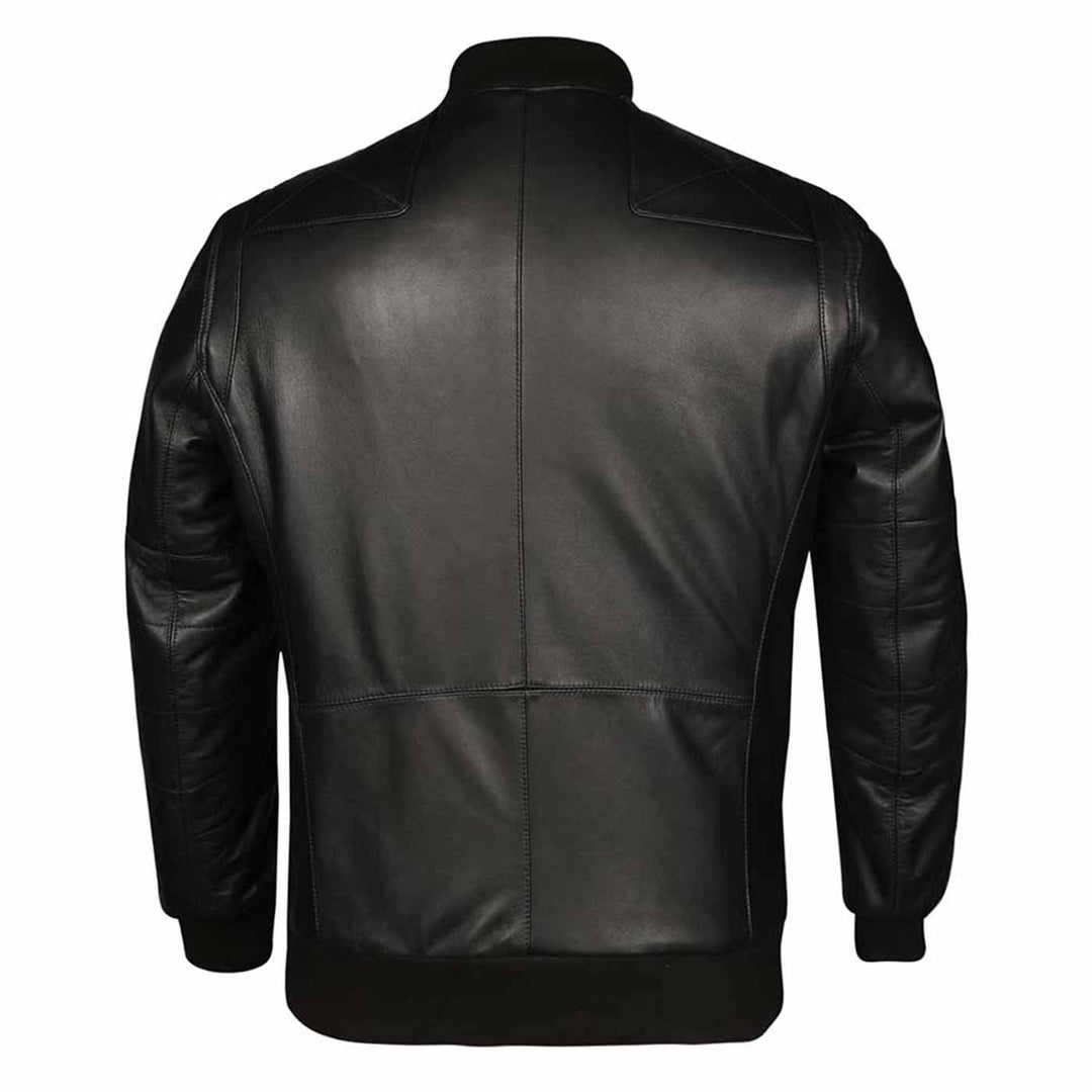 Saint Edith Black Leather Men's Bomber Jackets