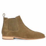 Saint Illiad Green Croc Embossed Suede Leather Chelsea boots