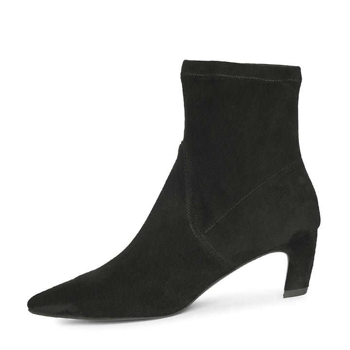 Saint Avery Black Stretch Suede Kitten Heel Boots