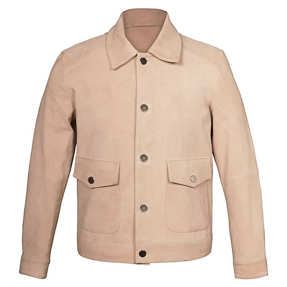 Men’s Salmon Color Suede Jacket