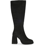 Saint Jolène Black Suede Harrod Patent Leather Long Boots