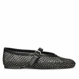 Saint Zoey Strass Embellished Black Leather Flats