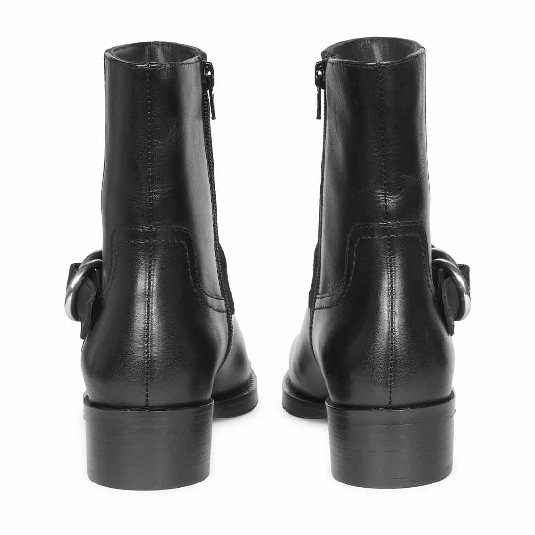 Saint Marina Black Leather High Ankle Boots