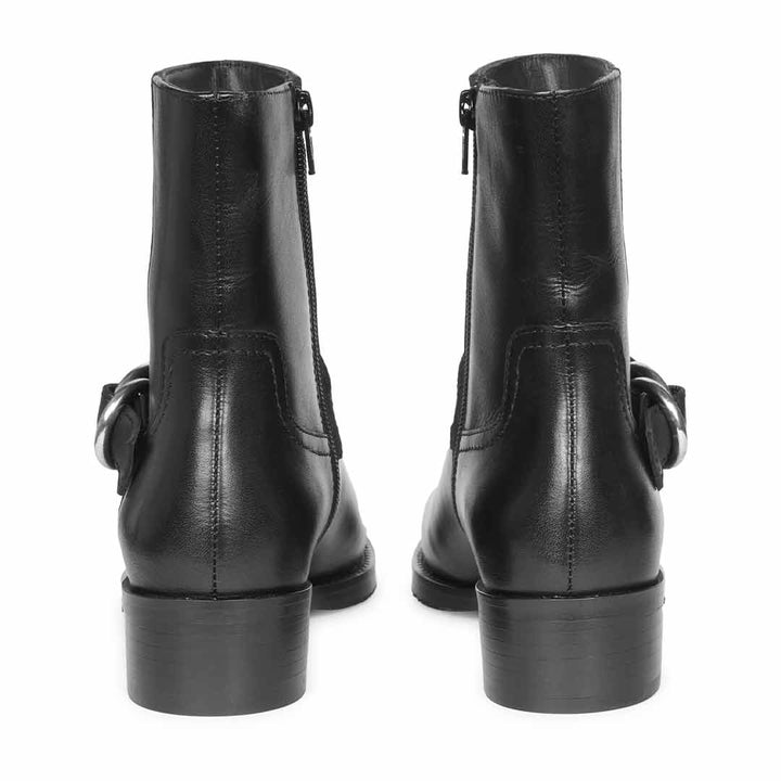 Saint Marina Black Leather High Ankle Boots
