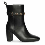 Saint Raya Metal Eyelets Black Leather High Ankle Boots