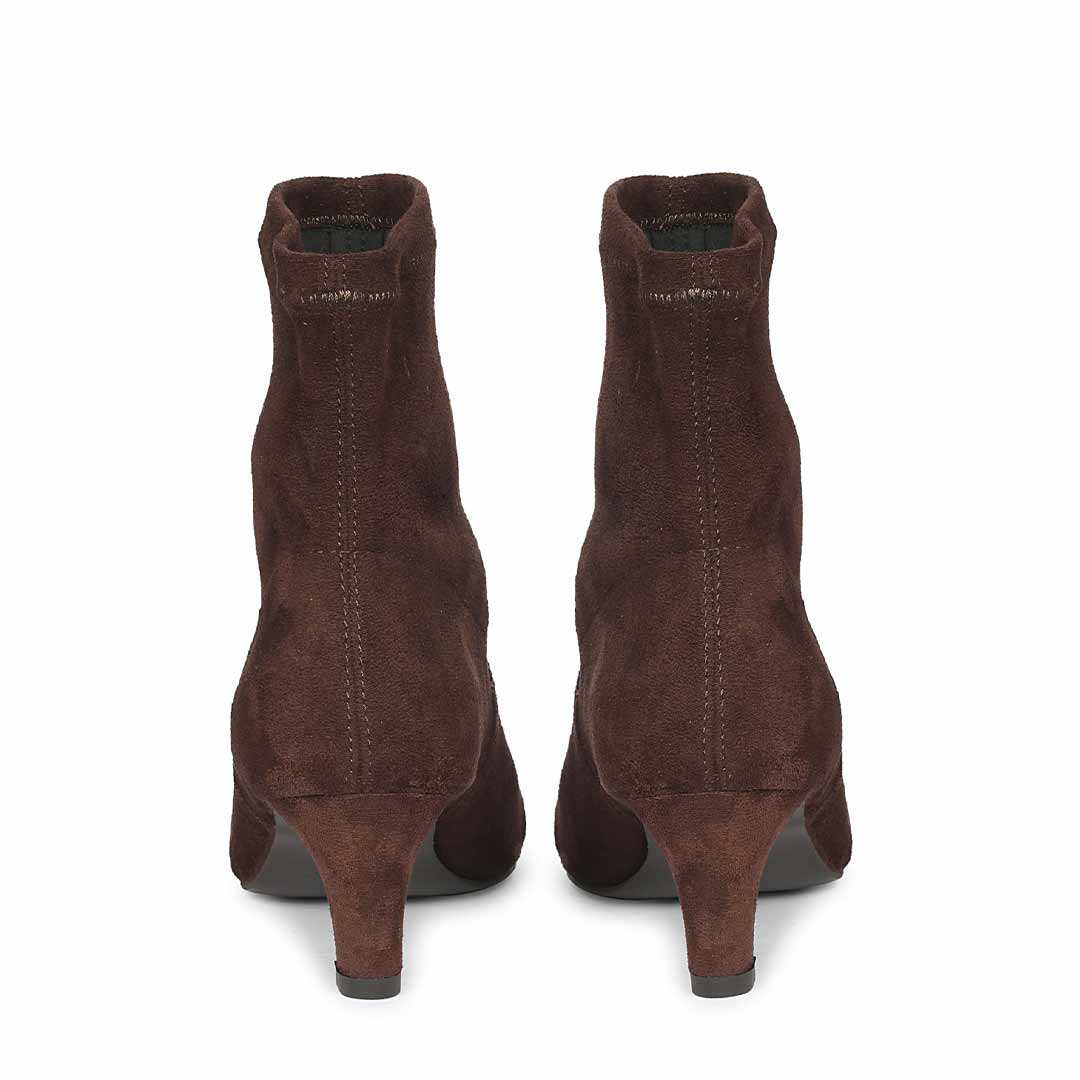 Saint Avery Brown Stretch Suede Kitten Heel Boots