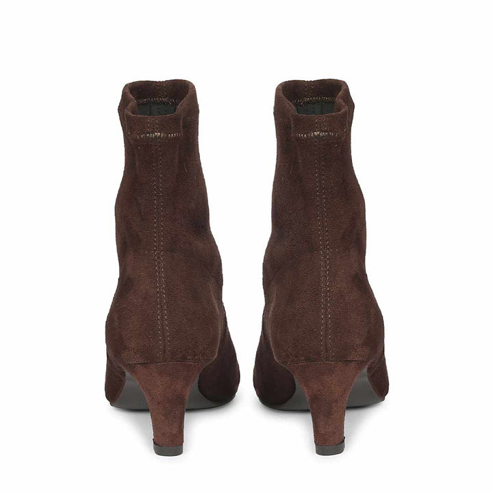 Saint Avery Brown Stretch Suede Kitten Heel Boots