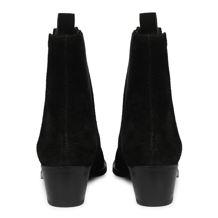 Saint Accorda Black Suede Leather Ankle Boots