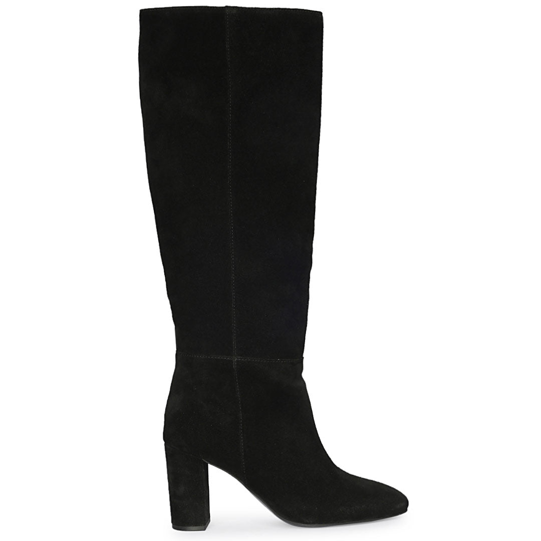 Saint Priscilla Black Leather Knee High Slouch Boots