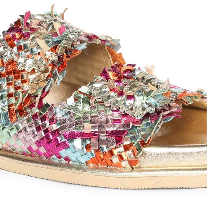 Saint Nuala Diamante Multi Woven Leather Sandals