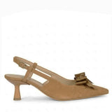 Saint Toria Bow Tan Leather Sling Back Pumps