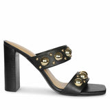 Saint Maelle Embellished Black Leather High Heels